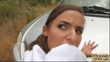 Stranded Bride Fucks In Wedding Gown Stranger
